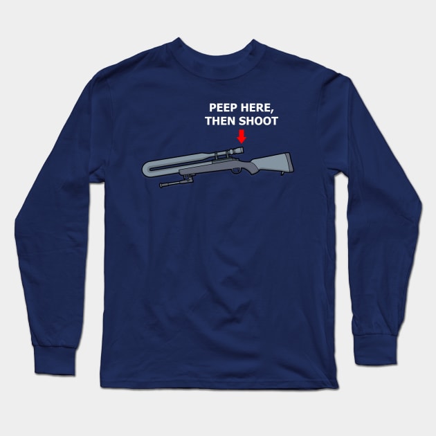 Funny Sniper Gun Pro-Gun Cartoon for Responsible Gun Owners Long Sleeve T-Shirt by BoggsNicolas